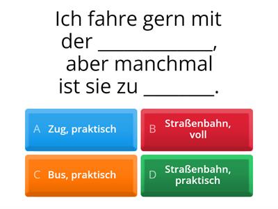  Vokabelquiz: Verkehrsmittel