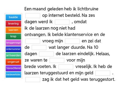Thema 4 - taak 3 - woorden (Link A2-B1)