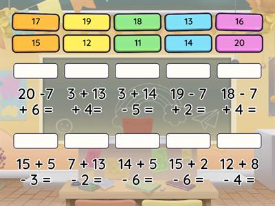 Выражения в 2 действия до 20