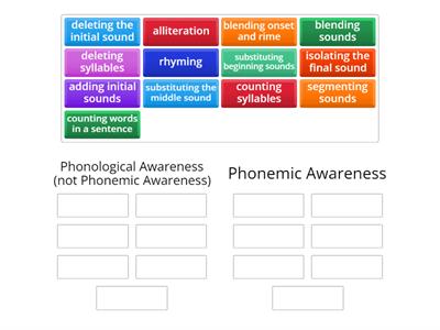 Phonological Awareness vs. Phonemic Awareness