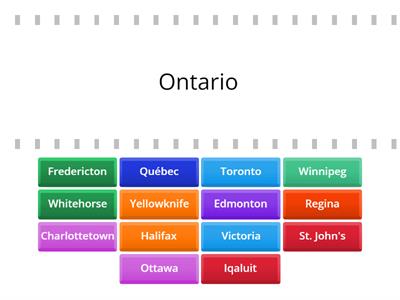 Provinces et capitales du Canada