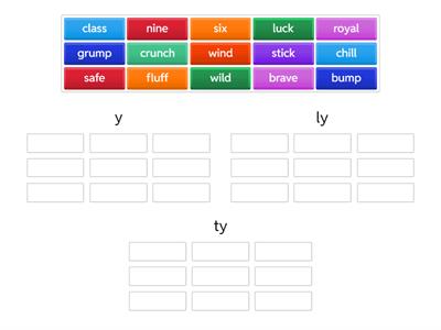 Suffix Sort -y, -ly, -ty