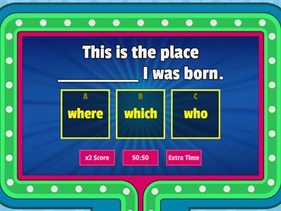 Defining relative clause - Who, where, that