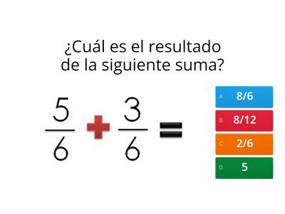 Suma y Resta de fracciones igual denominador 