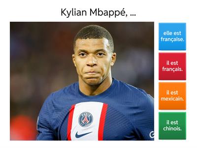 Personnalités et leurs nationalités (FLE)