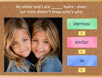 11C Vocabulary Similiarities and Differences English File Pre-Intermediate