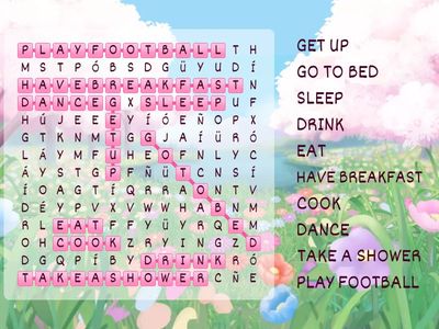 Vocabulary A1 - Crossword: Daily activities