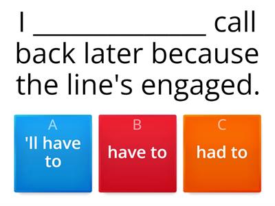 Unit 4B: Modals of Obligation Grammar Bank