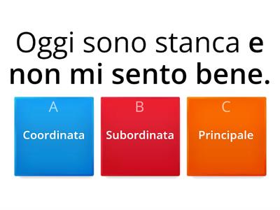 ANALISI DEL PERIODO - COORDINATE E SUBORDINATE