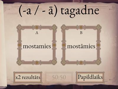 Darbības vārdu pareizrakstība tagadnes formā (-a / - ā).