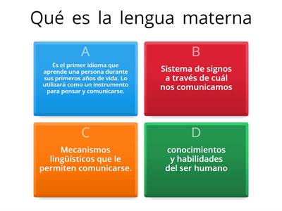 La lengua materna en nuestra vida.