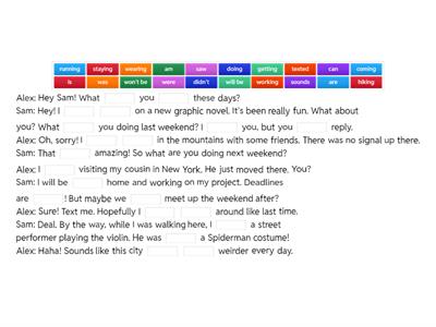 All progressive tenses - dialogue 