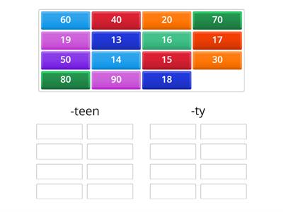 Numbers 13-19 and Tens