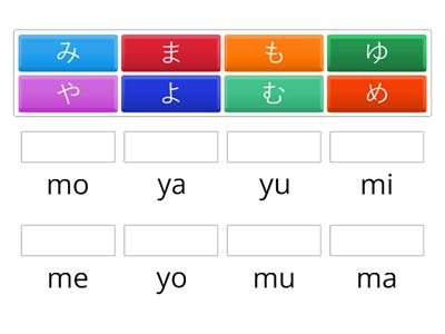 Hiragana ma -mo, ya-yo