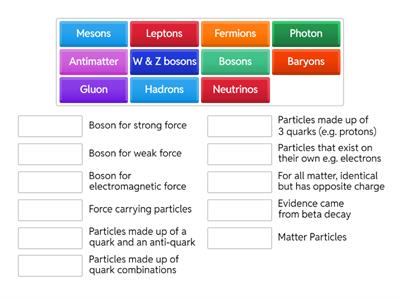 Standard Model Key Terms & Definitions