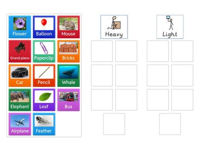Sort heavy and light items