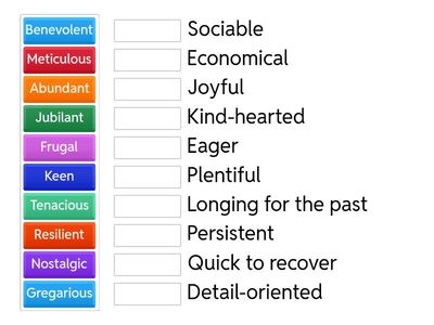 GSME Rang 5 Vocabulary Match