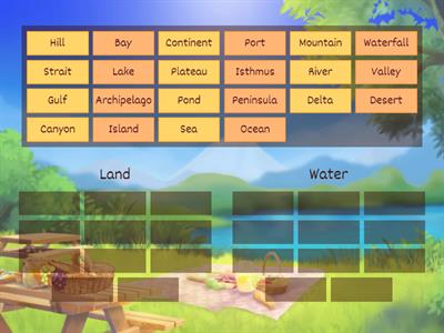 Land and Water forms sort