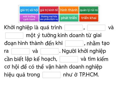Khởi nghiệp ở TPHCM