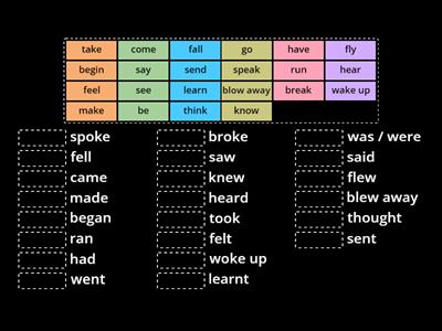 Irregular verbs training 