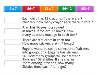 Multiplication and division word problems