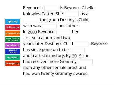 Wider world 2 Unit 2 Culture notes Beyonce