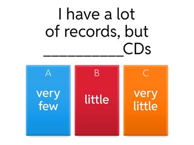  Much/many/little/a little/few/a few/ a lot of