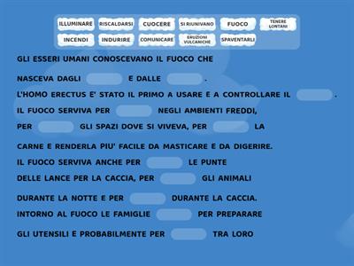 COMPLETA IL TESTO FUOCO