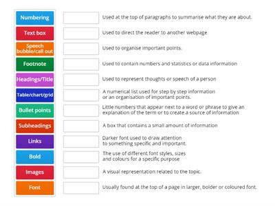 Organisational features match up 