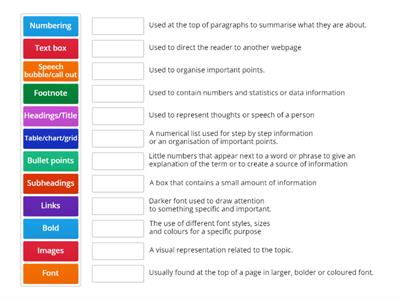 Organisational features match up 
