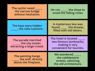 Grammar: Prepositions of place and movement 2 (Intermediate plus 3B)