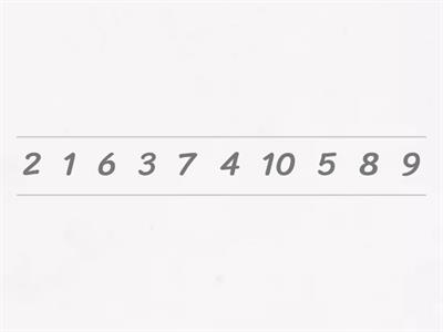 Ordering Numbers 1 - 20