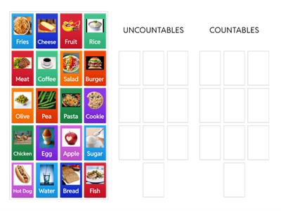 COUNTABLES AND UNCOUNTABLES Kids 5