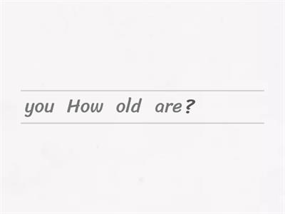 Put the words in order