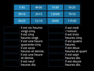 8 (4.3) Quelle heure est-il?