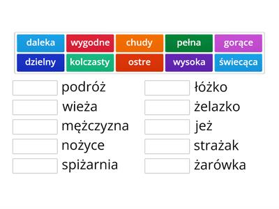 Połącz wyrazy w pary - ż niewymienne