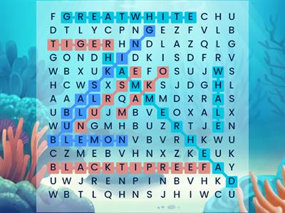 Shark Name Word Search