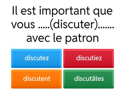 The Subjunctive: Exo 1