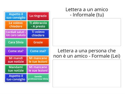 Lettera informale/formale