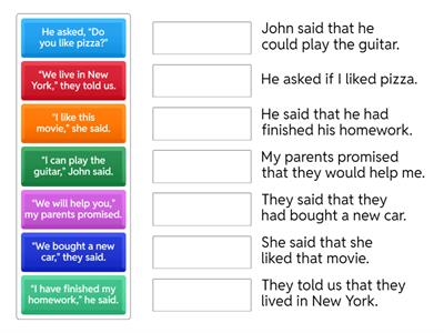  Direct speech — Reported speech