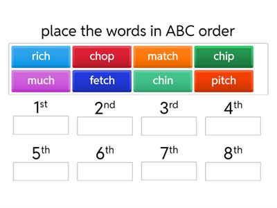 Lesson 8 Spelling ABC order