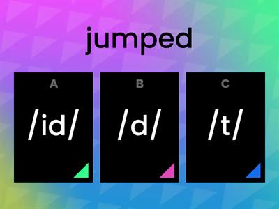 Sounds of Suffix -ed Quiz