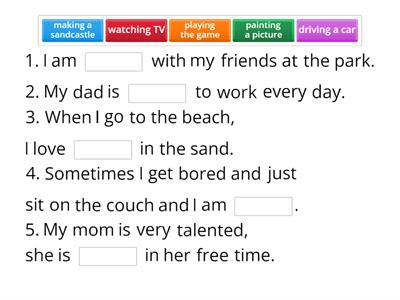 Actions in present continuous 