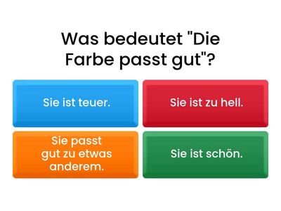 Bedeutungen des Verbs "passen" - Quiz