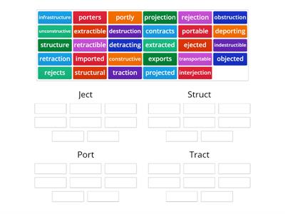 Roots, "Ject," "Port," "Struct," "Tract"