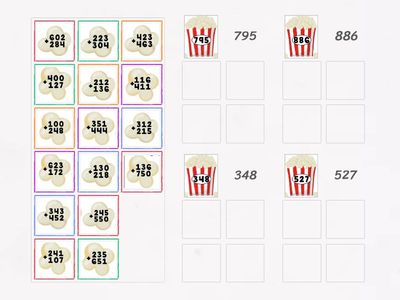 Збери попкорн по пакетикам. 4 клас.