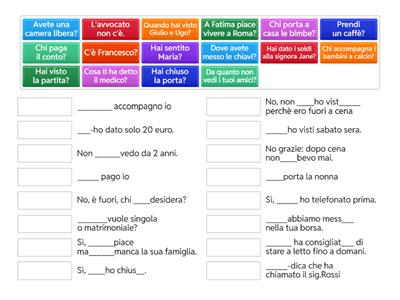 domino pronomi diretti indiretti