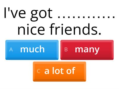 much vs many vs a lot of