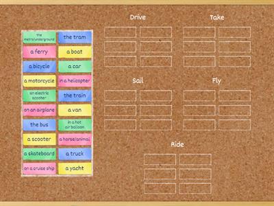 A2/B1. Transportation Verbs