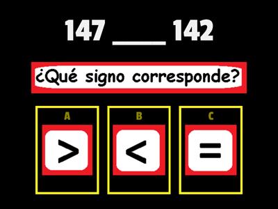 Comparar números hasta el 1000